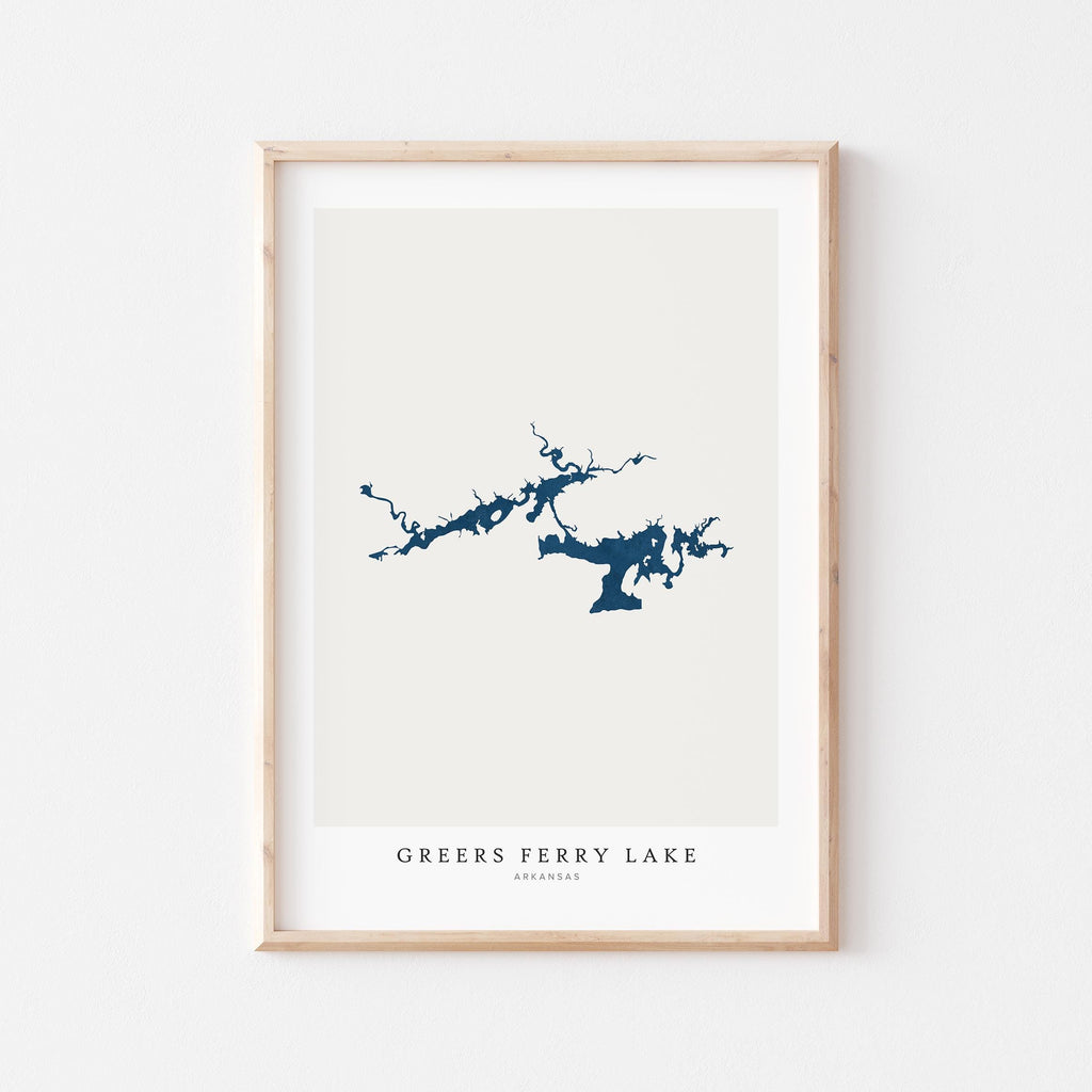 greers ferry lake arkansas map poster – minimalist lake wall art - image 2