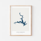 lake harding alabama map poster – minimalist lake wall art - image 1