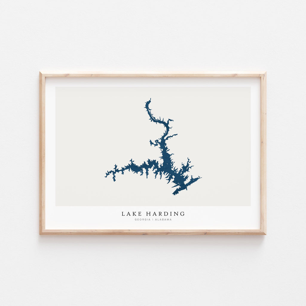 lake harding alabama map poster – minimalist lake wall art - image 2