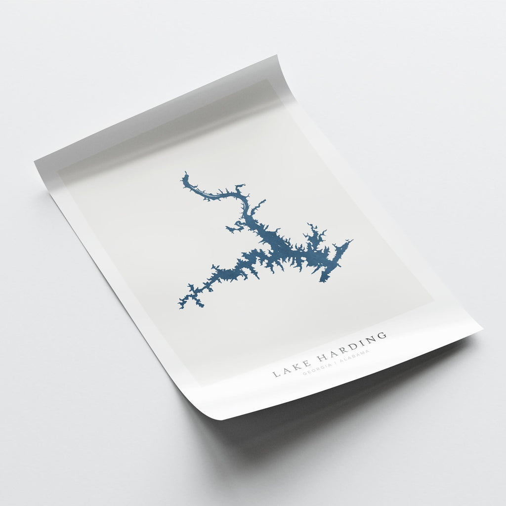 lake harding alabama map poster – minimalist lake wall art - image 6