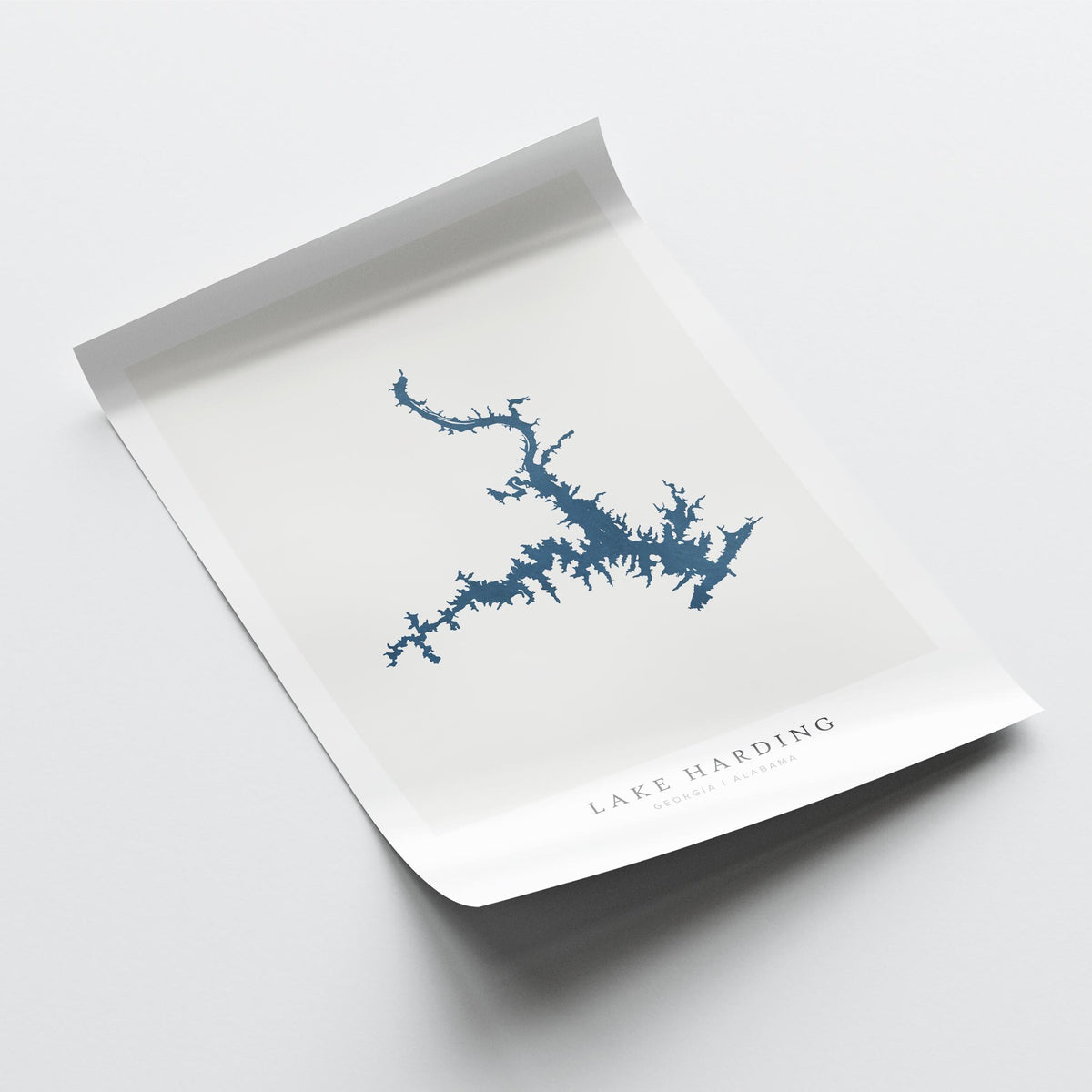 lake harding alabama map poster – minimalist lake wall art - image 6
