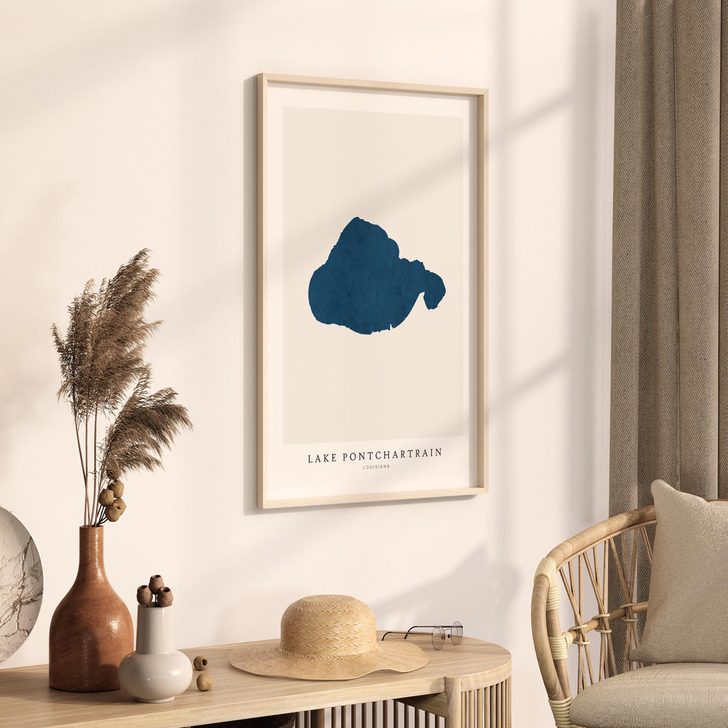 lake pontchartrain louisiana map poster – minimalist lake wall art - image 3