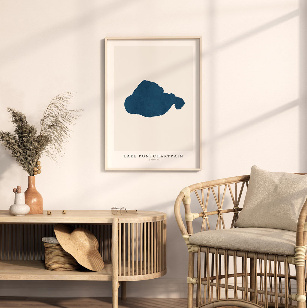 lake pontchartrain louisiana map poster – minimalist lake wall art - image 5