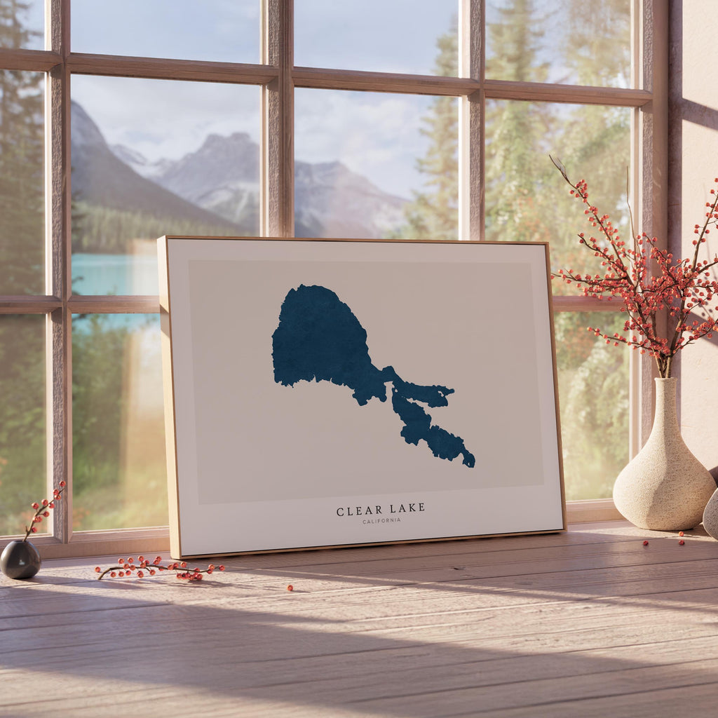 clear lake california map poster – minimalist lake wall art - image 4