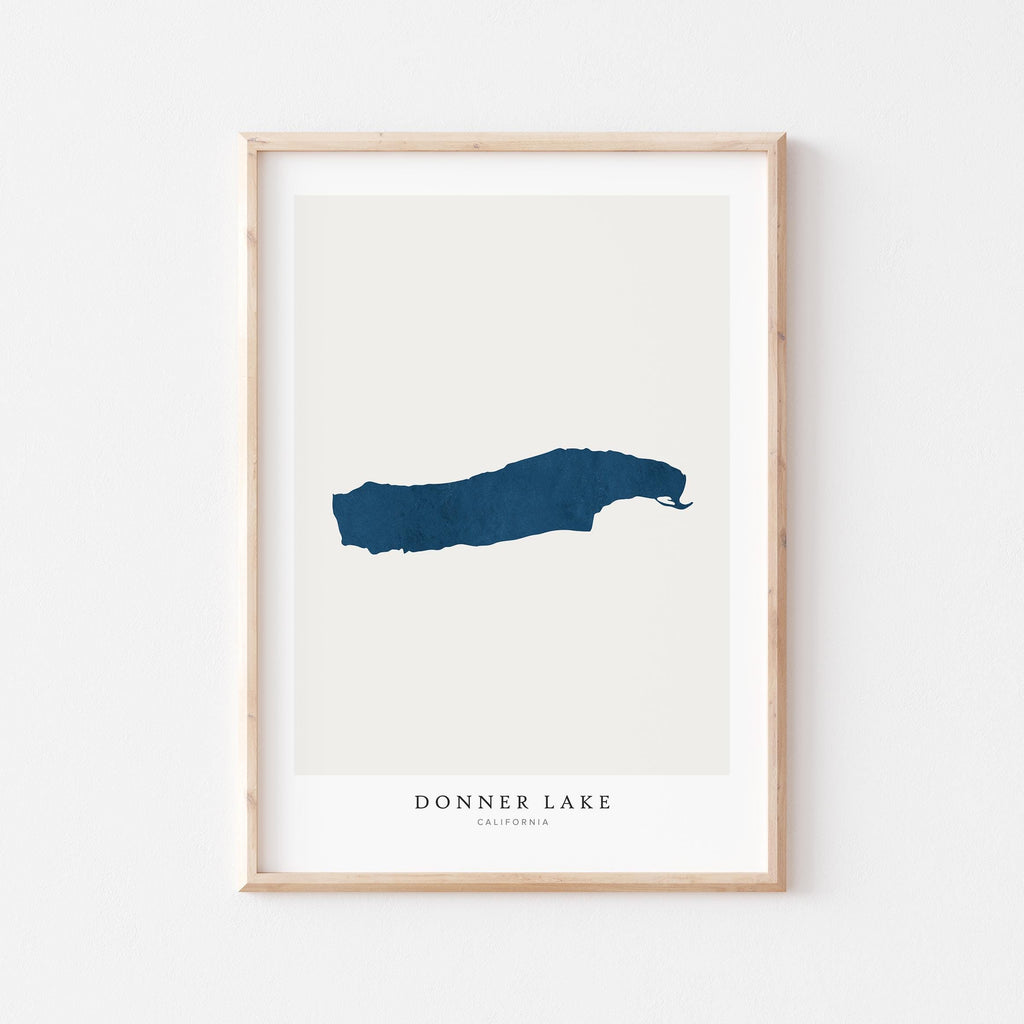 donner lake california map poster – minimalist lake wall art - image 2