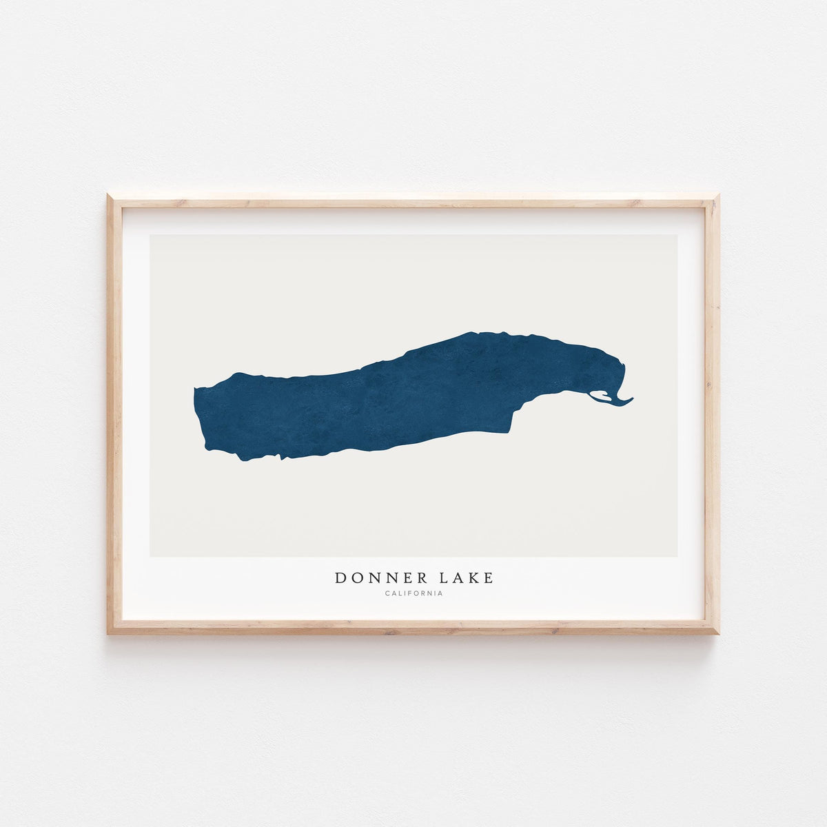 donner lake california map poster – minimalist lake wall art - image 1