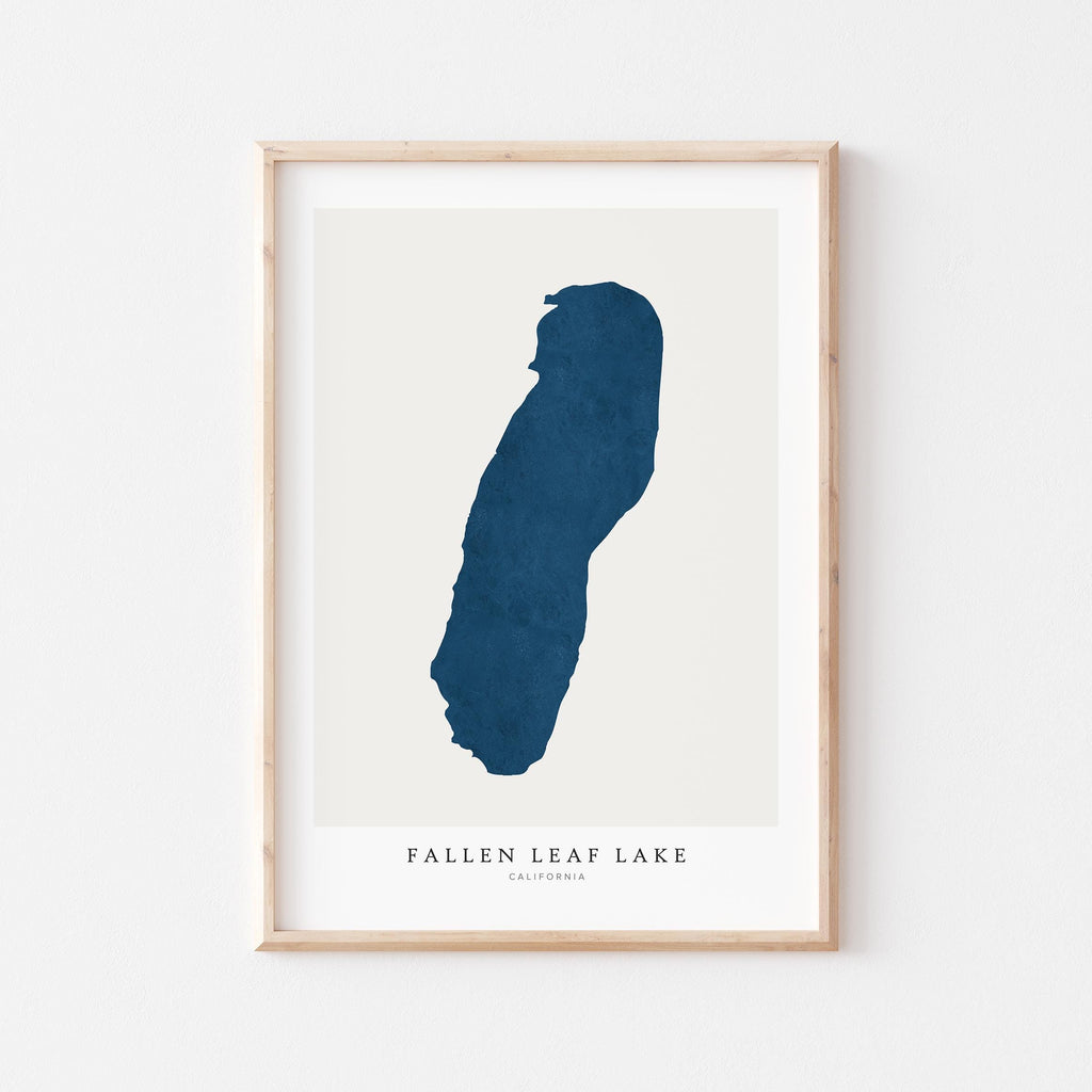 fallen leaf lake california map poster – minimalist lake wall art - image 1