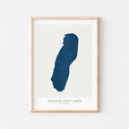 fallen leaf lake california map poster – minimalist lake wall art - image 1