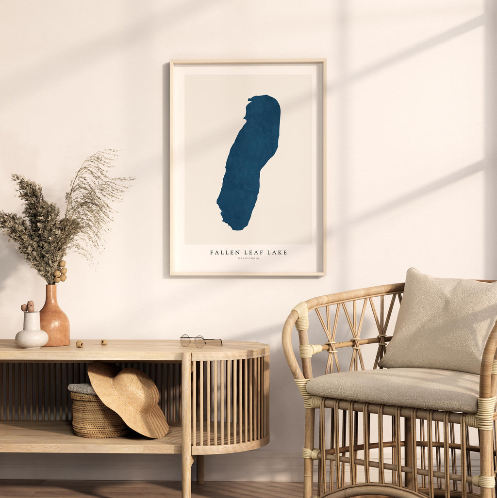 fallen leaf lake california map poster – minimalist lake wall art - image 5
