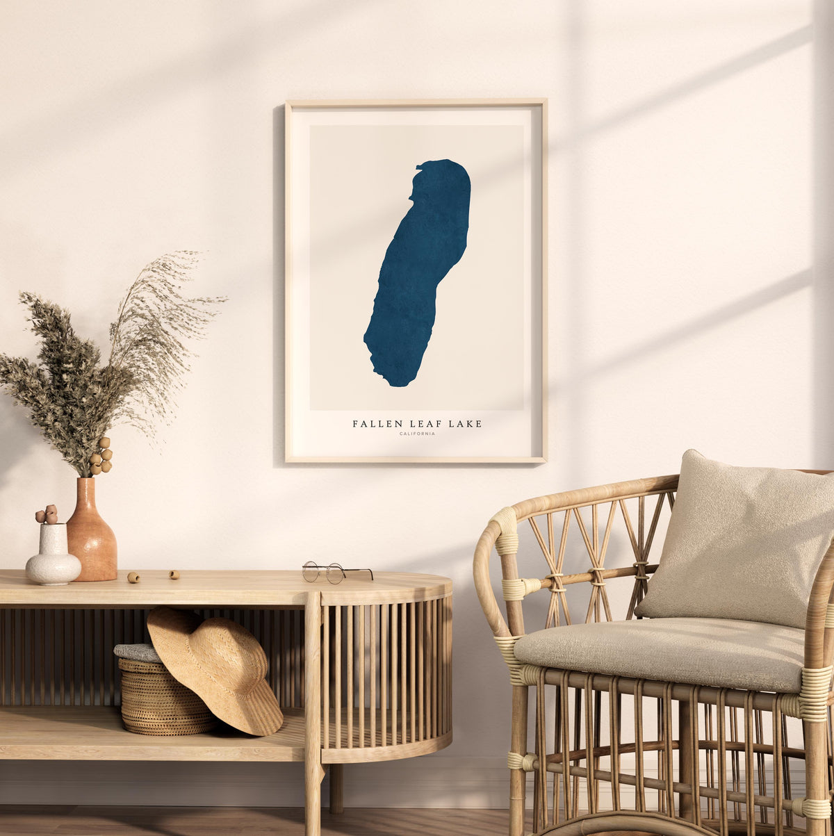 fallen leaf lake california map poster – minimalist lake wall art - image 5