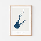 folsom lake california map poster – minimalist lake wall art - image 1