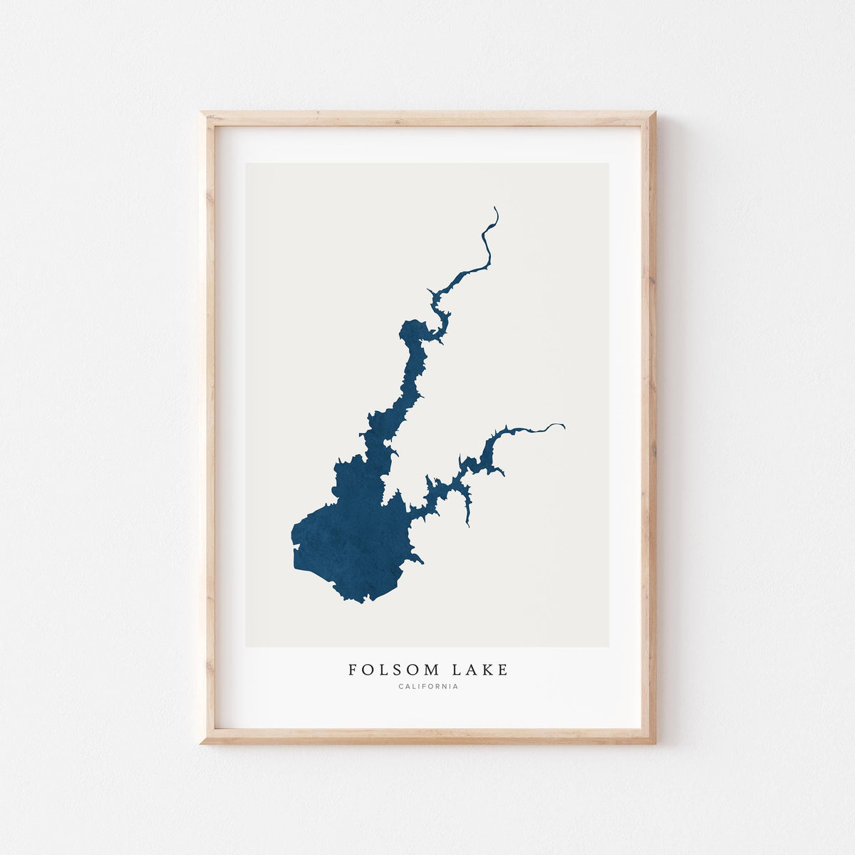 folsom lake california map poster – minimalist lake wall art - image 1