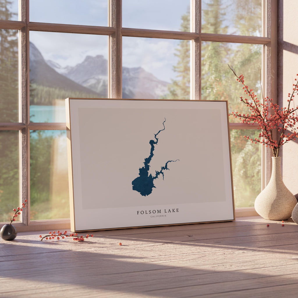 folsom lake california map poster – minimalist lake wall art - image 4