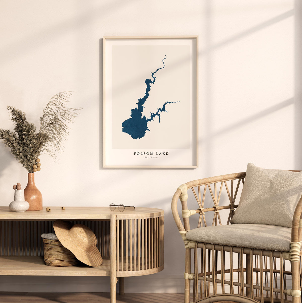 folsom lake california map poster – minimalist lake wall art - image 5