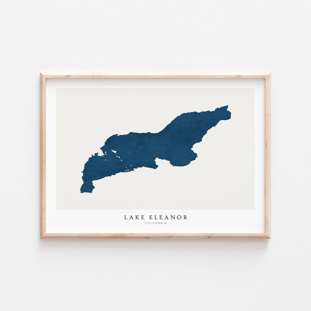lake eleanor california map poster – minimalist lake wall art - image 1