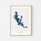 lake joseph ontario map poster – minimalist lake wall art - image 1