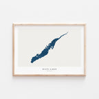 rice lake ontario map poster – minimalist lake wall art - image 1