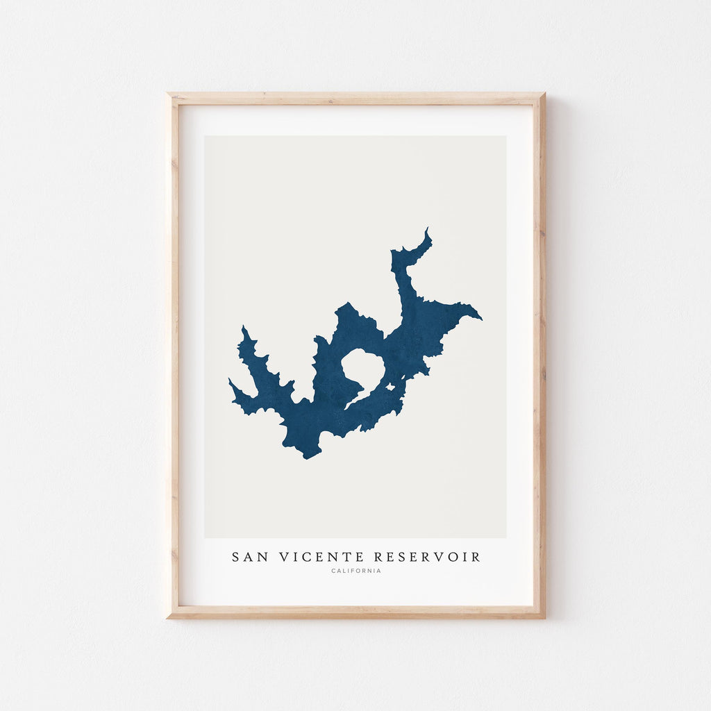 san vicente reservoir alberta map poster – minimalist lake wall art - image 1