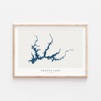 shasta lake california map poster – minimalist lake wall art - image 1