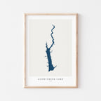 alum creek lake ohio map poster – minimalist lake wall art - image 1