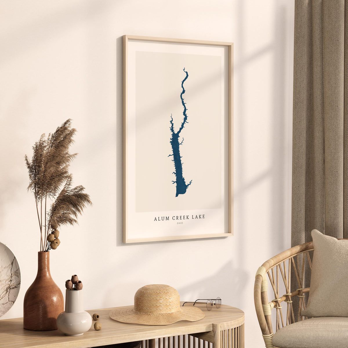 alum creek lake ohio map poster – minimalist lake wall art - image 3