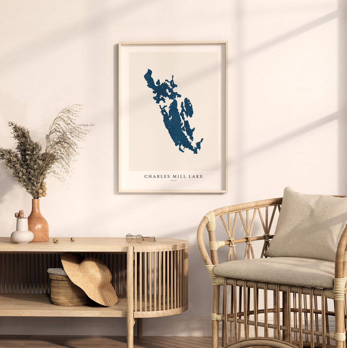 charles mill lake ohio map poster – minimalist lake wall art - image 5