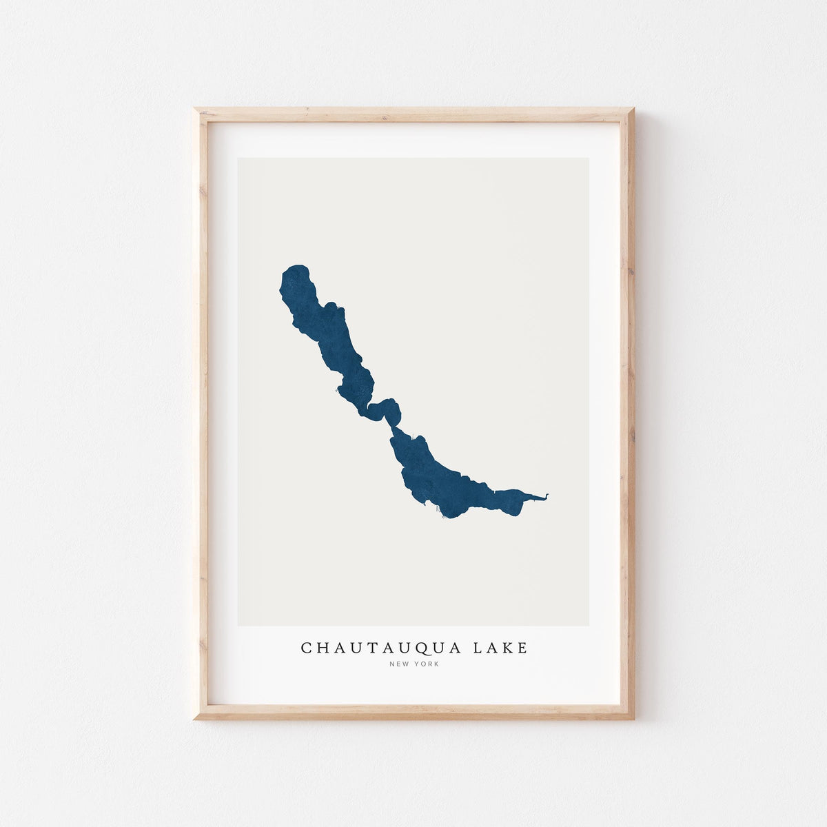chautauqua lake new york map poster – minimalist lake wall art - image 1