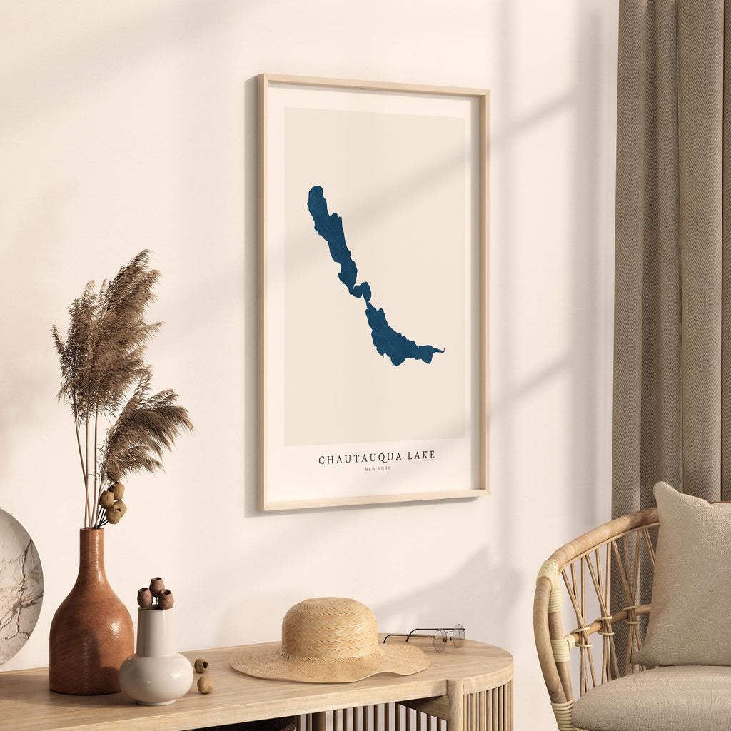 chautauqua lake new york map poster – minimalist lake wall art - image 3