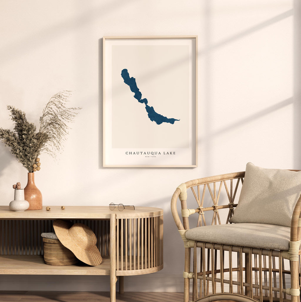 chautauqua lake new york map poster – minimalist lake wall art - image 5