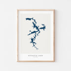 eufaula lake oklahoma map poster – minimalist lake wall art - image 1