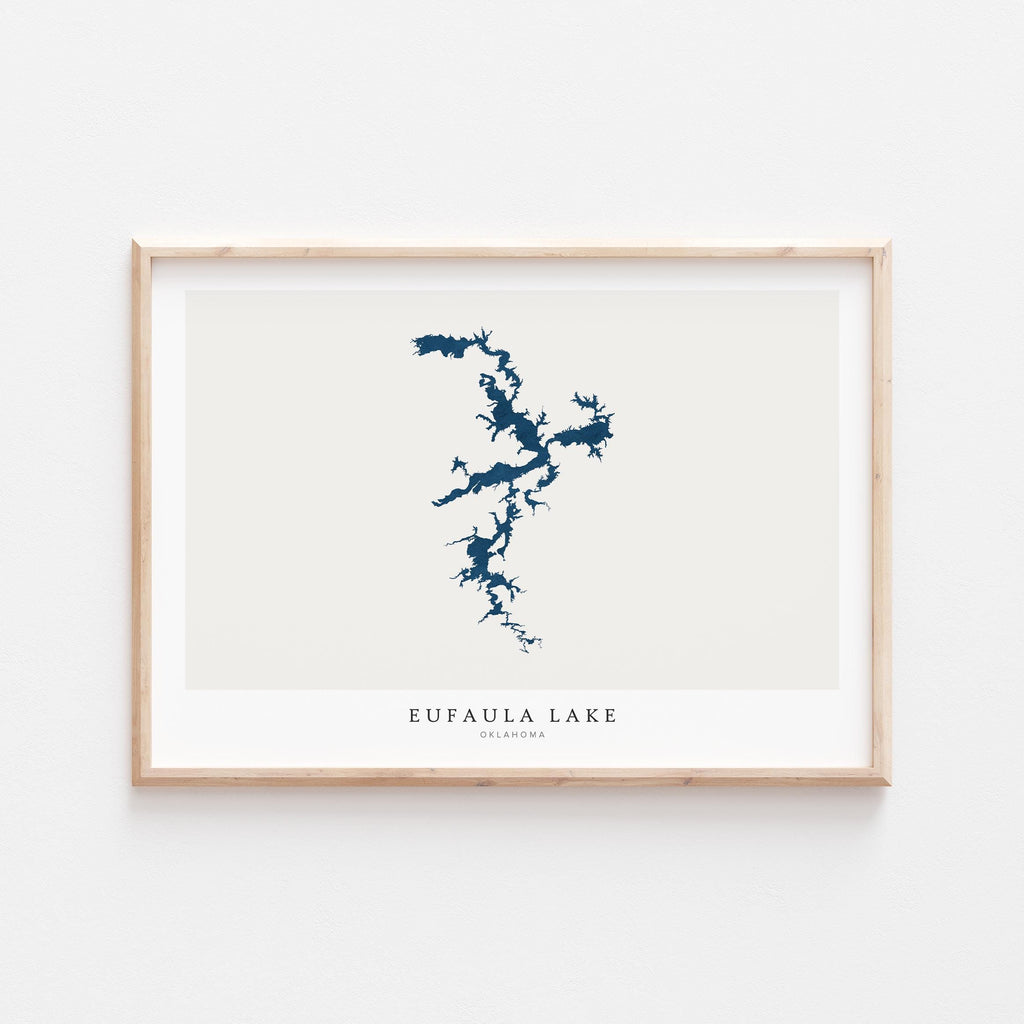 eufaula lake oklahoma map poster – minimalist lake wall art - image 2