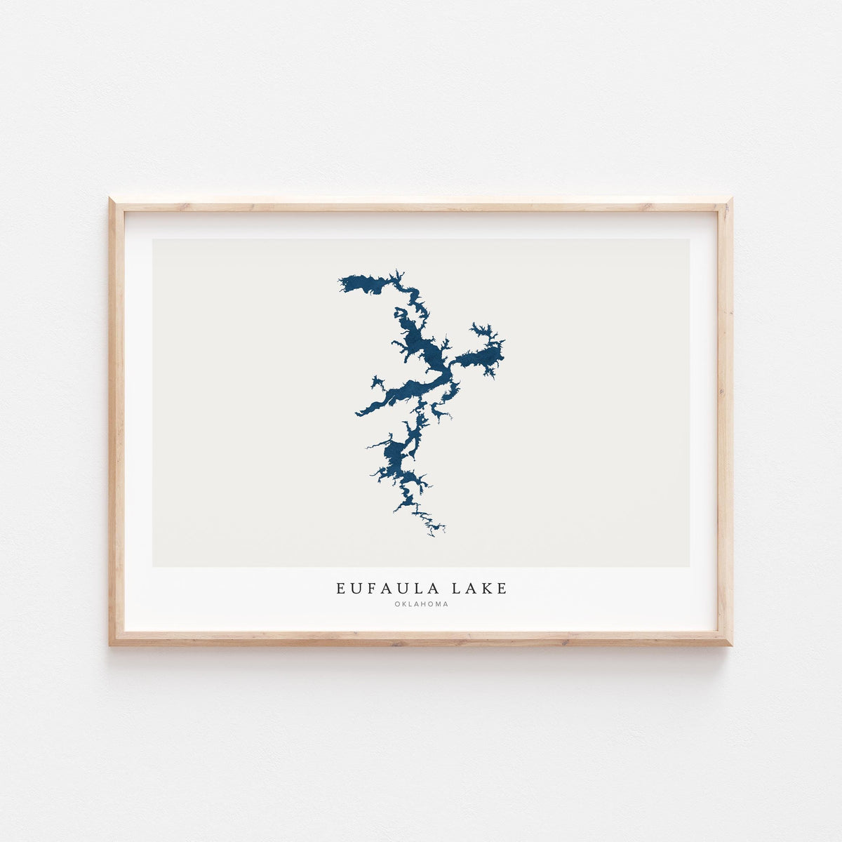 eufaula lake oklahoma map poster – minimalist lake wall art - image 2