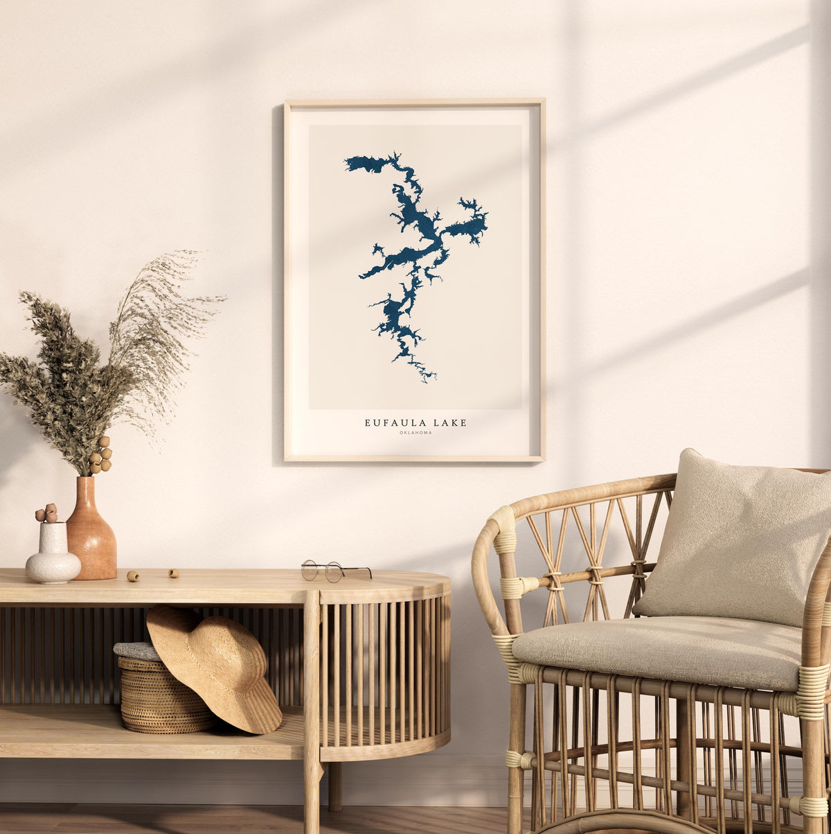 eufaula lake oklahoma map poster – minimalist lake wall art - image 5