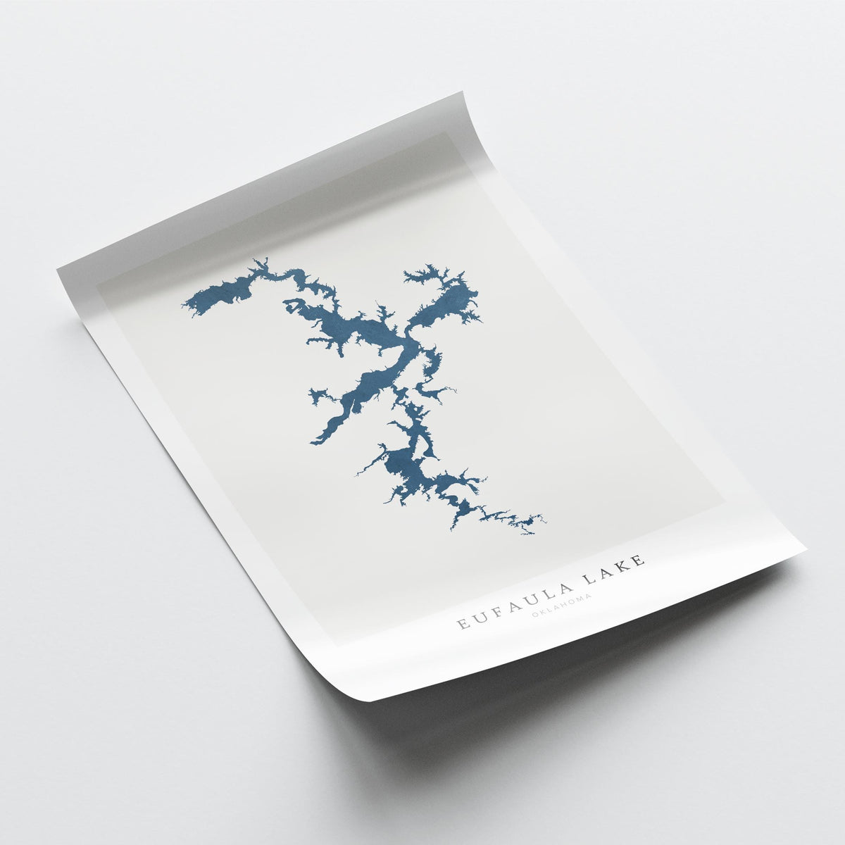 eufaula lake oklahoma map poster – minimalist lake wall art - image 6