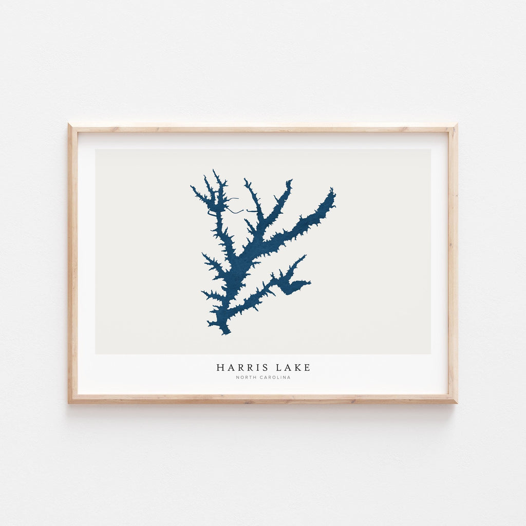 harris lake north carolina map poster – minimalist lake wall art - image 2
