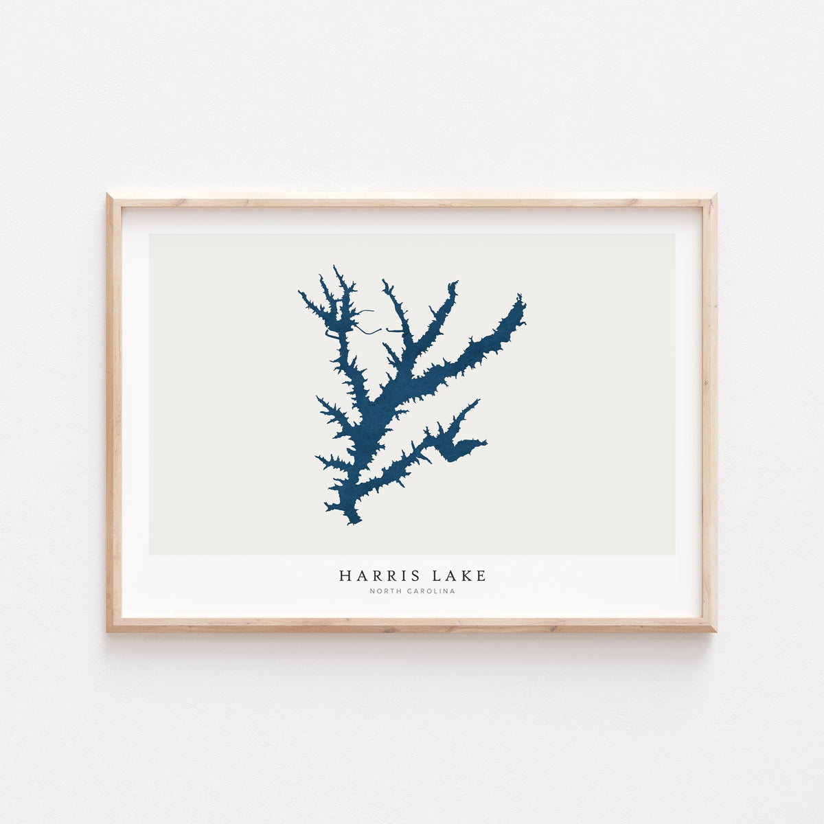harris lake north carolina map poster – minimalist lake wall art - image 2
