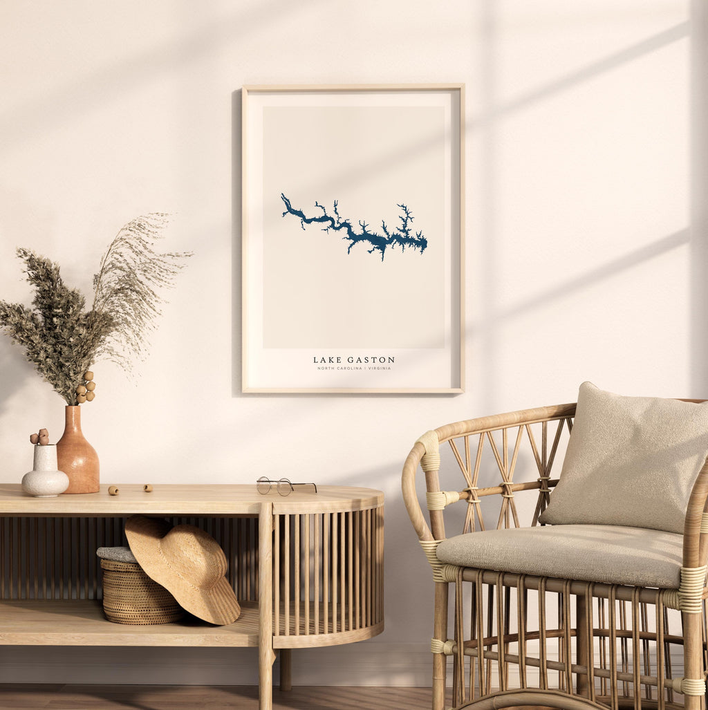 lake gaston north carolina map poster – minimalist lake wall art - image 5