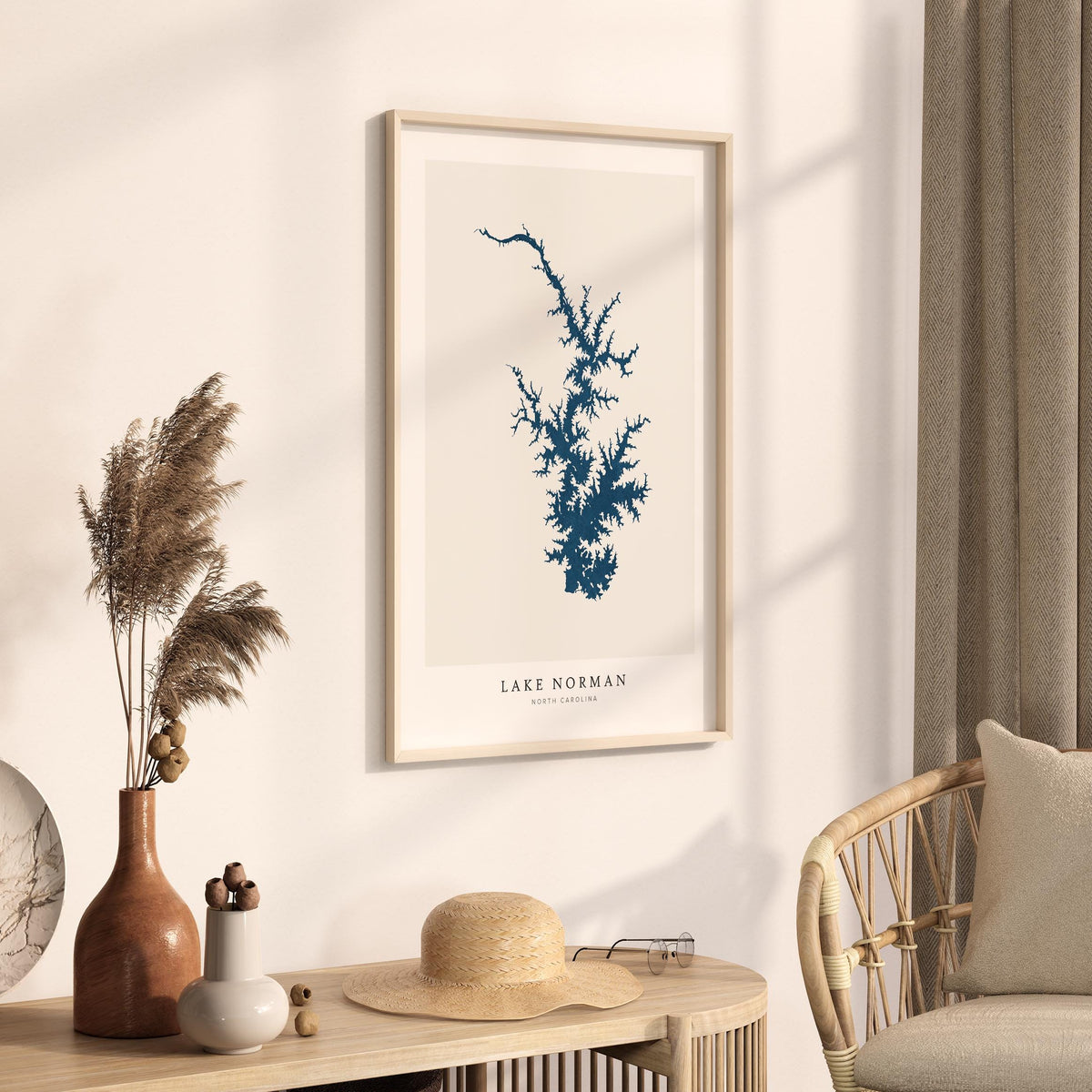 lake norman north carolina map poster – minimalist lake wall art - image 3