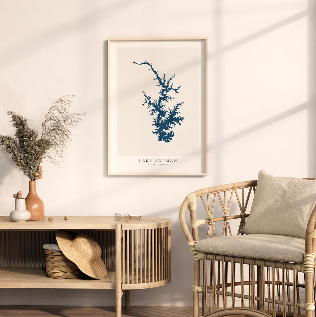 lake norman north carolina map poster – minimalist lake wall art - image 5