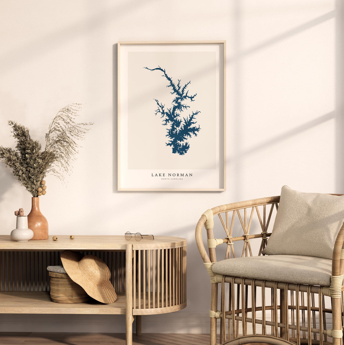 lake norman north carolina map poster – minimalist lake wall art - image 5
