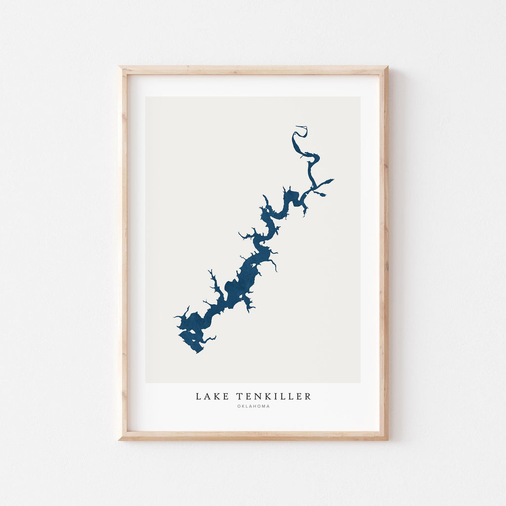 lake tenkiller oklahoma map poster – minimalist lake wall art - image 1