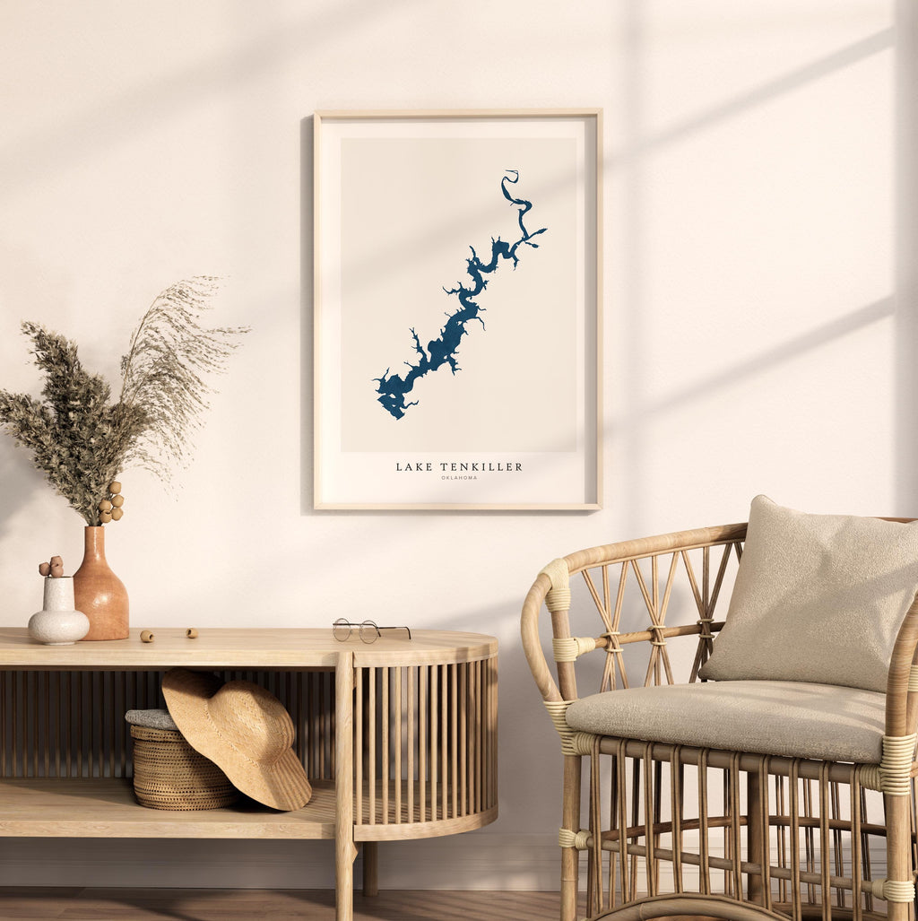 lake tenkiller oklahoma map poster – minimalist lake wall art - image 5