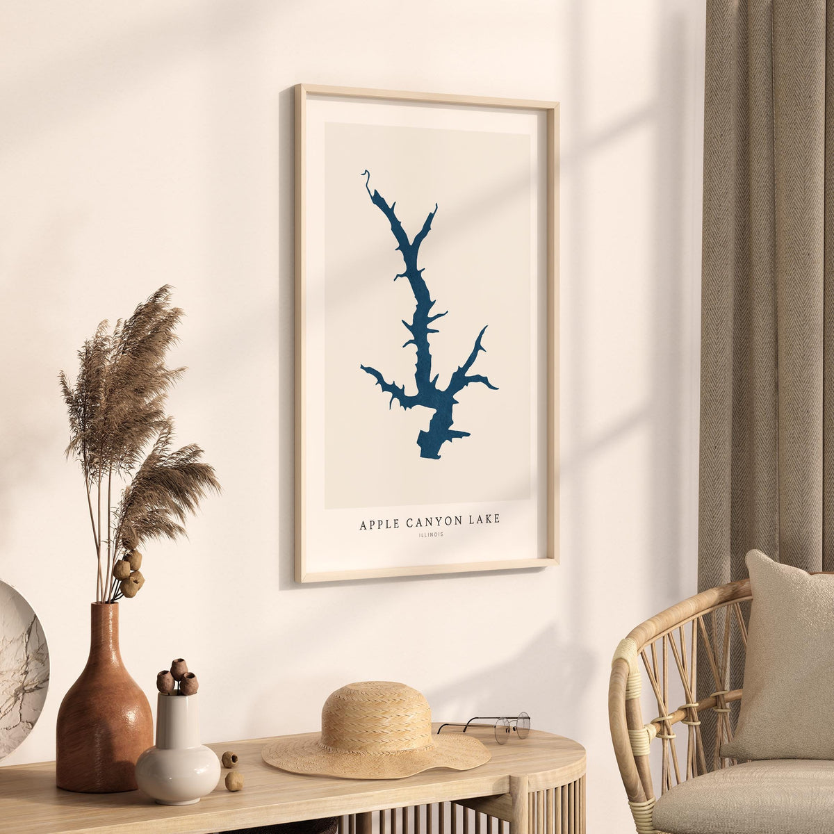 apple canyon lake illinois map poster – minimalist lake wall art - image 3