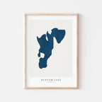 bantam lake connecticut map poster – minimalist lake wall art - image 1