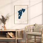 bantam lake connecticut map poster – minimalist lake wall art - image 5