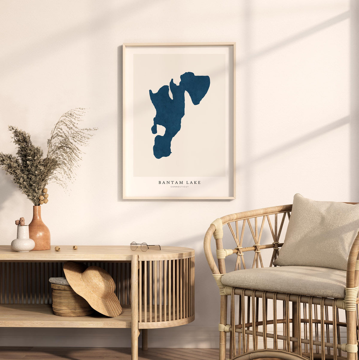 bantam lake connecticut map poster – minimalist lake wall art - image 5