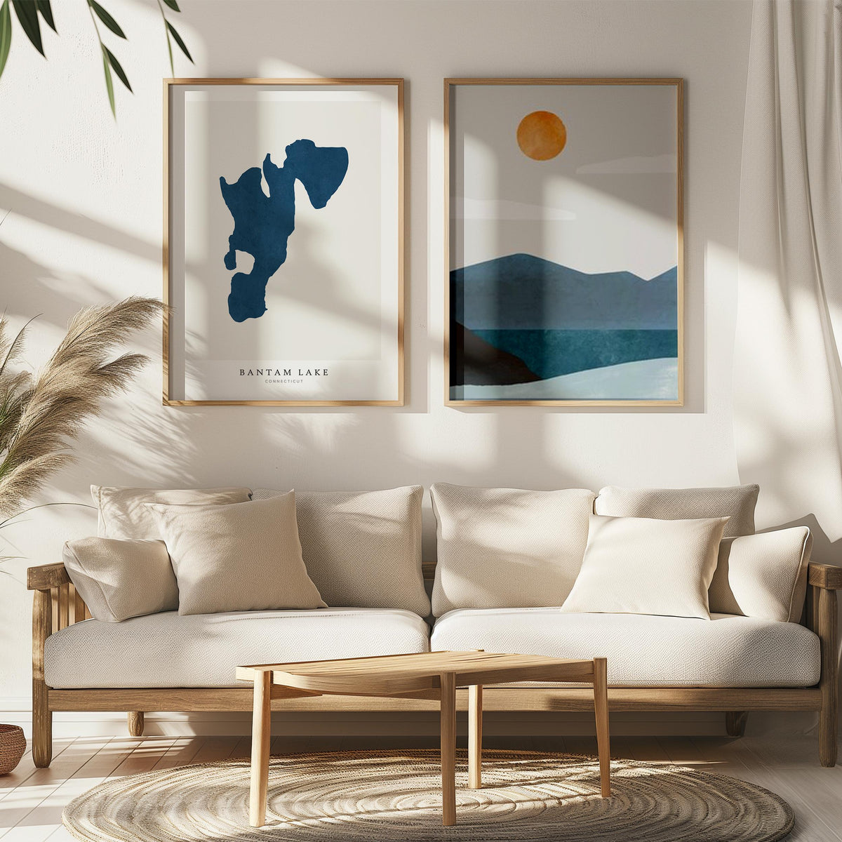 bantam lake connecticut map poster – minimalist lake wall art - image 7