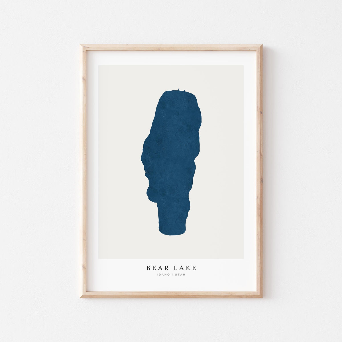 bear lake idaho map poster – minimalist lake wall art - image 1