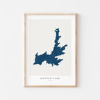 hayden lake idaho map poster – minimalist lake wall art - image 1