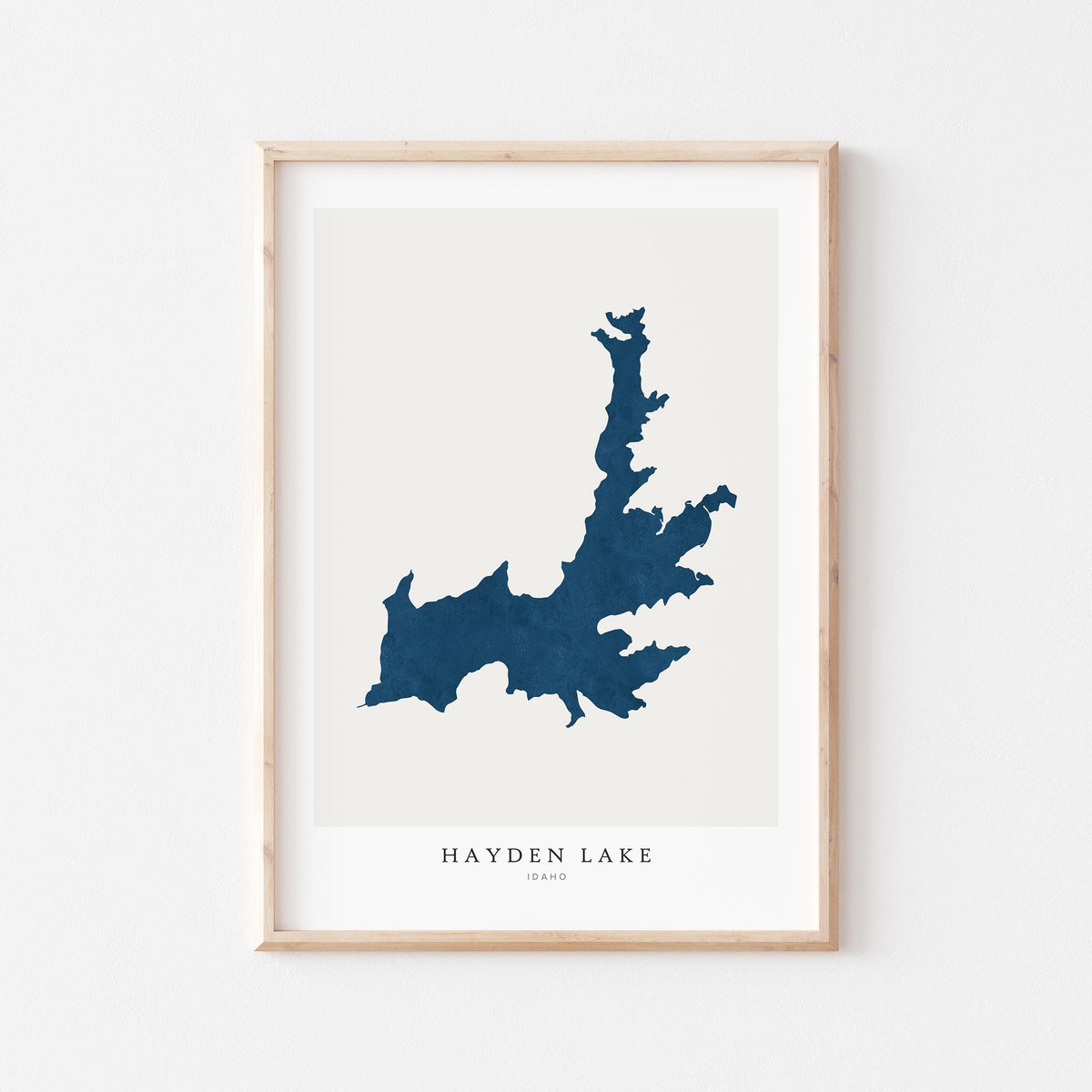hayden lake idaho map poster – minimalist lake wall art - image 1